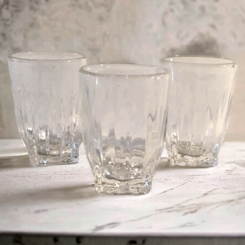 3 Vtg 50's Miniature Federal Glass Park Avenue Whiskey Shot Glasses 2 1/8"